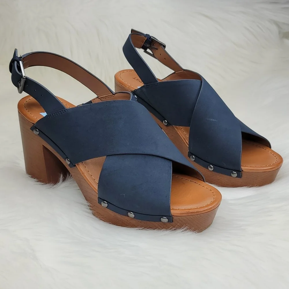 Indigo Rd Dani Sandal Heel Navy Blue